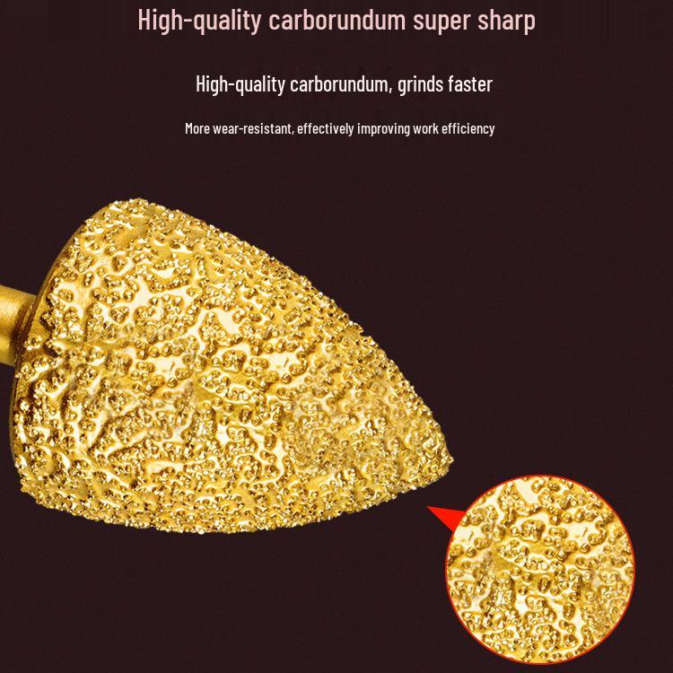 Diamond Brazed Carbide Grinding Head for Ductile Iron & Stone, Compatible with Electric Drills