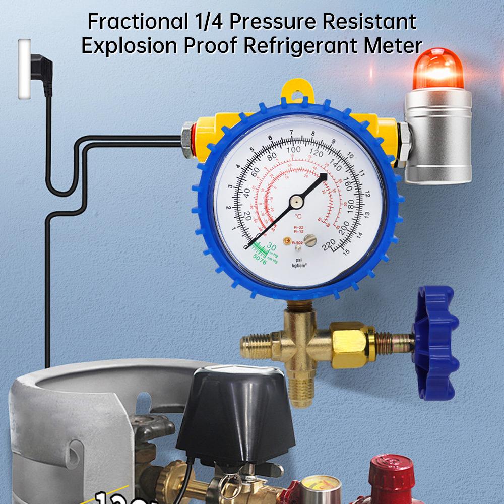 220PSI 500PSI Professional Air Conditioning Refrigerant Recharge Pressure Gauge Manometer High And Low Pressure Gauge Valve
