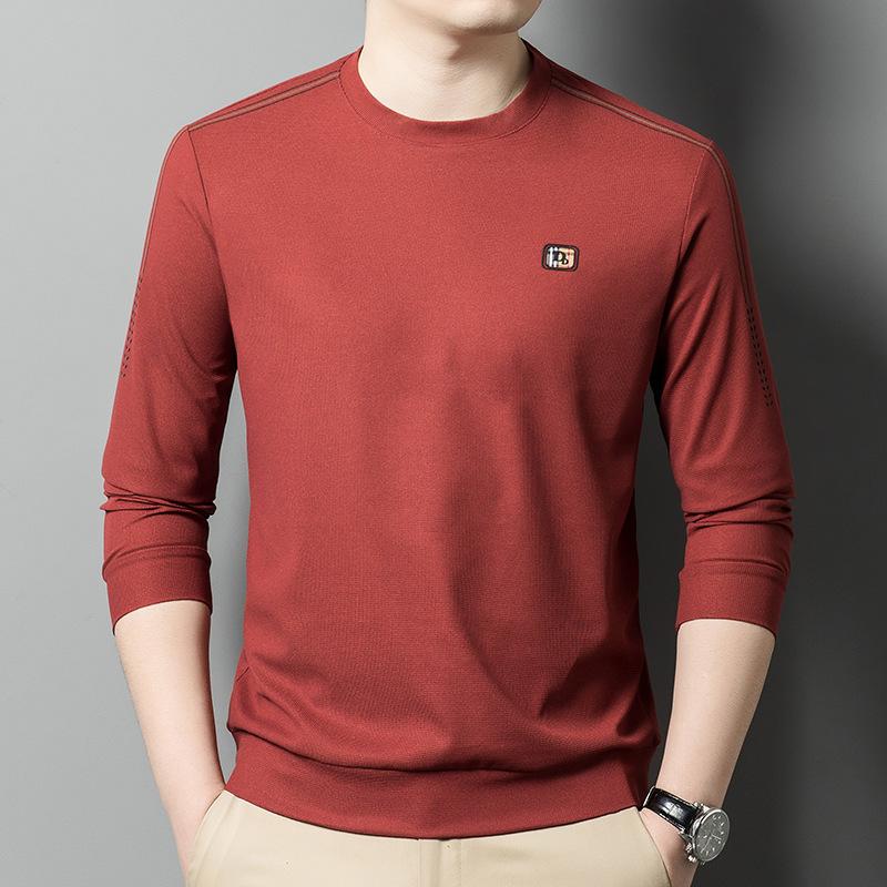 Толстовка с капюшоном для мужчин новая осенняя мода повседневная мужская футболка с круглым вырезом и длинным рукавом базовая M 2435₽