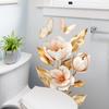 Butterfly Flower Wall Sticker Removable Self-Adhesive Background Decor for Bedroom Living Room Home Decoration