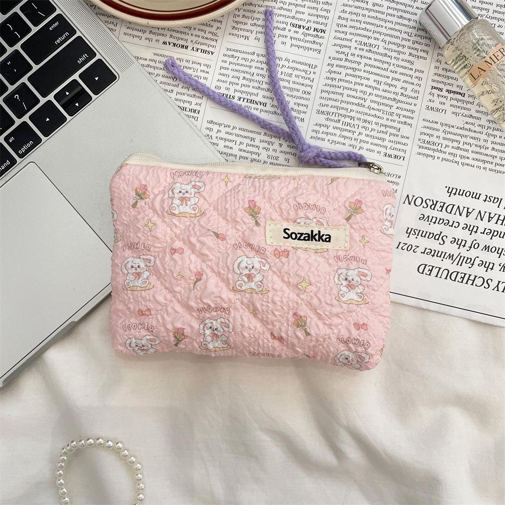 Floral Quilted Cotton Sanitary Napkin & Coin Storage Bag - Large Capacity, Soft, Cute Design