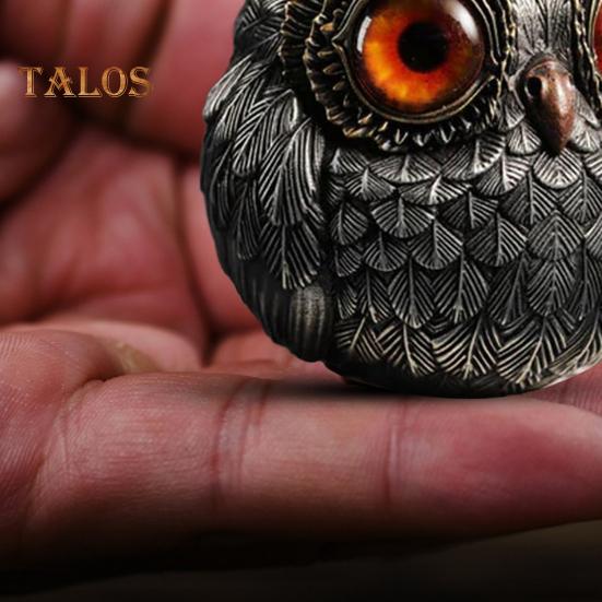 1/3 szt. Ręcznie robiona realistyczna statua sowy z dużymi oczami, misterne pióra, metalowa figurka sowy, wystrój domu