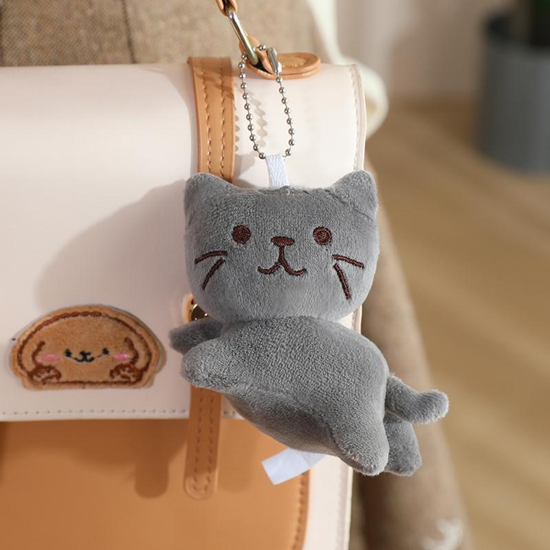 1020cm Poupée Chat Cartoon Jouet Peluche Rempli Mignon Kawaii Chaton Petit Animal Noir Blanc Orange Gris Peluche Décor Cadeau 10cm with a chain