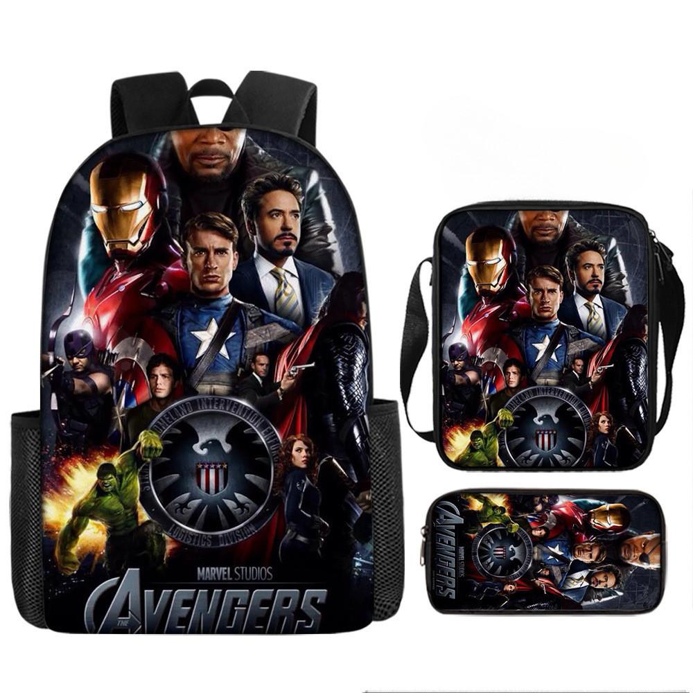 Printed Avengers The Backpack Set Oxford Fabric Pencil Case Essentials School