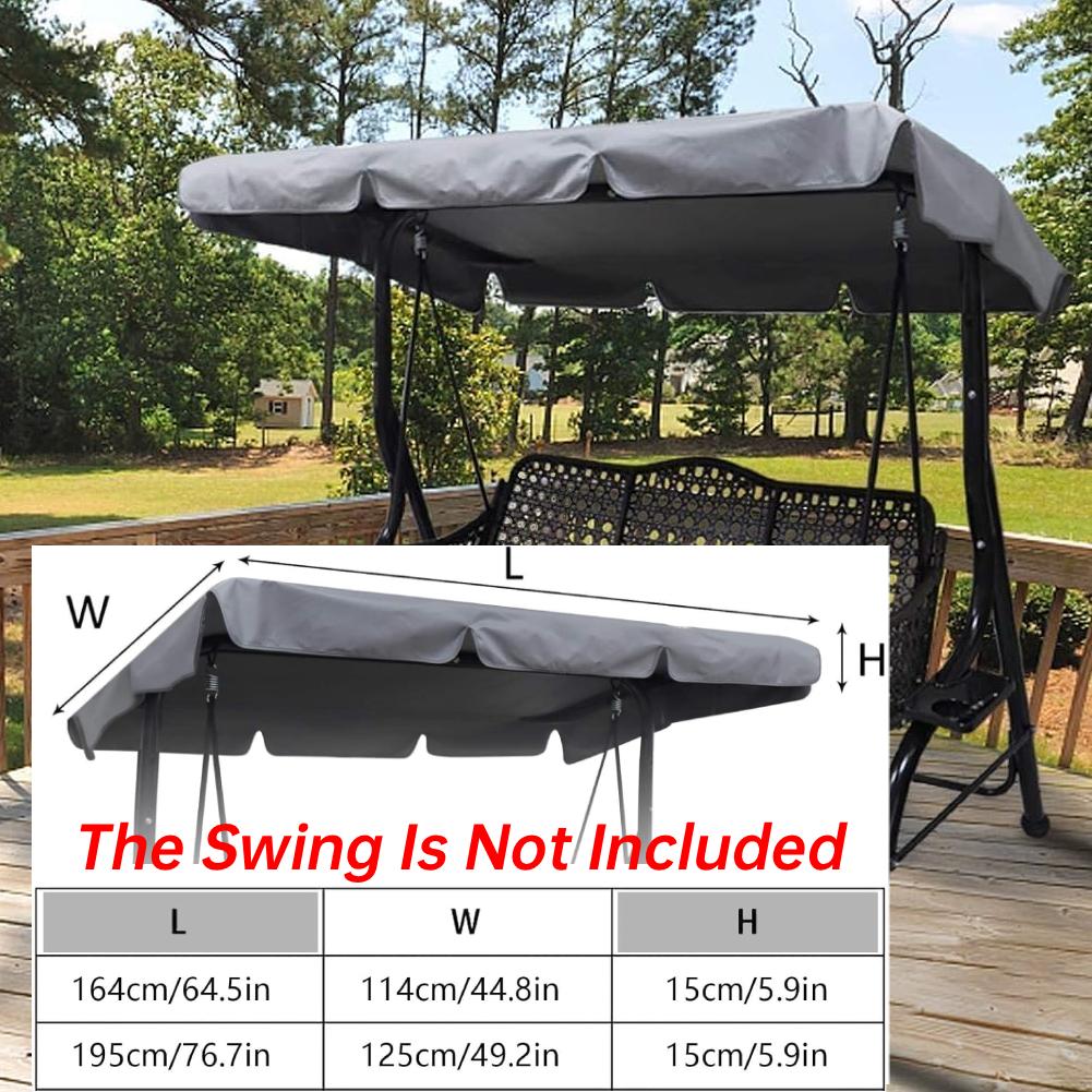 Universal Replacement Canopy for 2/3-Seater Garden Swing Chair Waterproof & UV-Resistant Cover Awning for Patio Porch Backyard