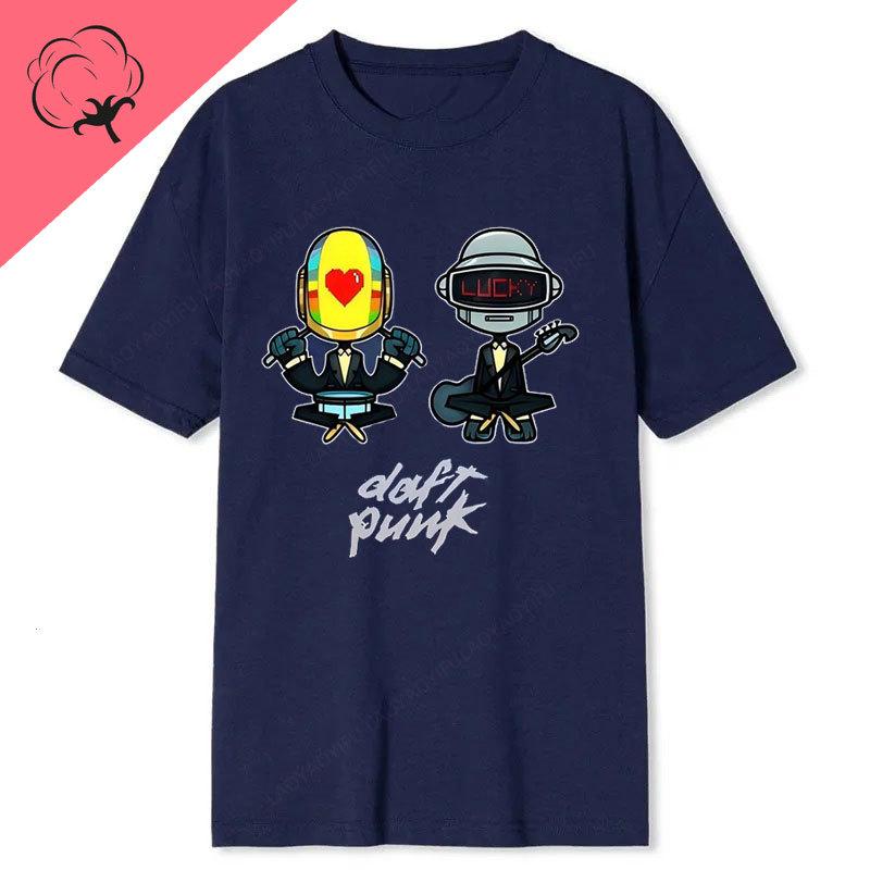 T-Shirts Daft Punk Grafik-T-Shirts Beliebte Mode Musikliebhaber Geschenk Punk Band Baumwolle Kurzarm Druck Unisex Kleidung