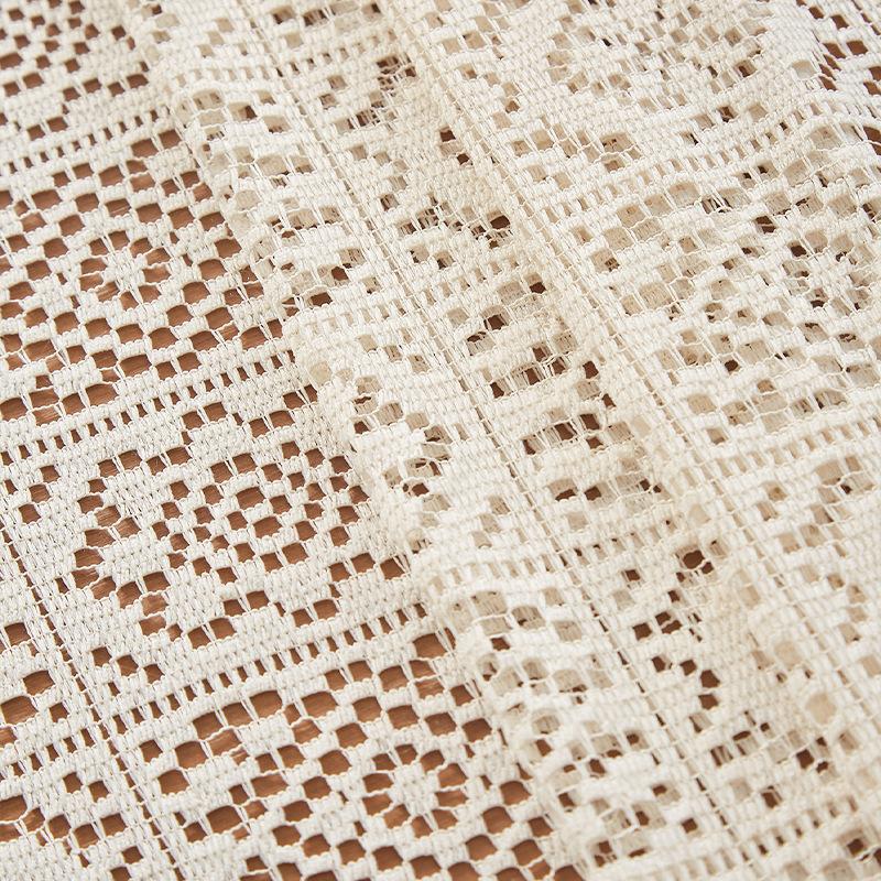American Retro Pastoral Hollow Crochet Tablecloth Rectangular Round Dining Table Coffee Table Tablecloth Cabinet Cover Towel Household
