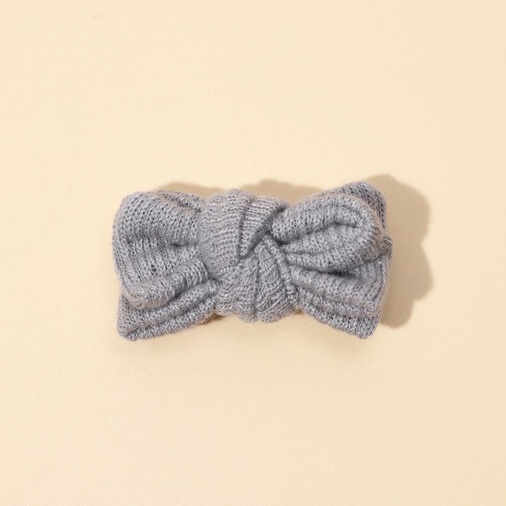 Children's Knitted Bow Hair Clips - Korean Style Decorative Headwear for Girls