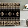 Luxury Shower Curtain Set Vintage European Style Black Gold Floral Print Waterproof Washable Polyester Bathroom Decor Accessorie
