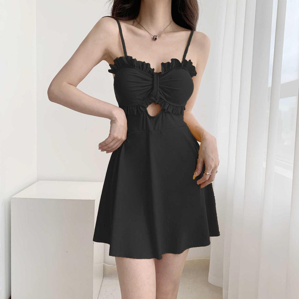 2024 Stylish Two-Piece Swimwear Set: Slimming, Belly-Covering, and Sun-Protective Skirt Design