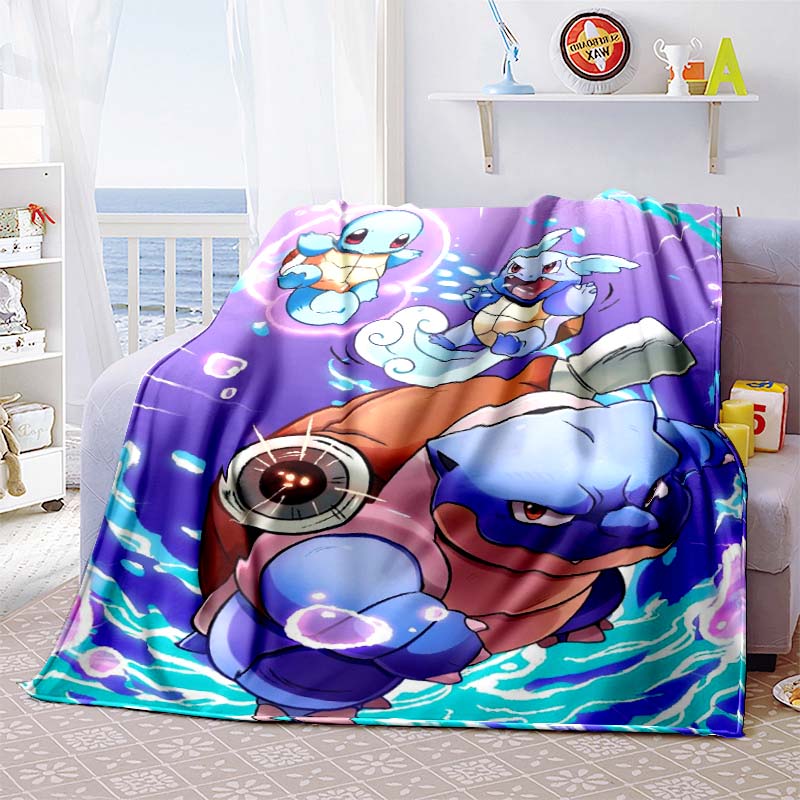 Pokem-Squirtles Decorative Blanket School Bedroom Decoration Fluffy Soft Blankets for Bed Bedspread the Sofa Throw Warm Winter89
