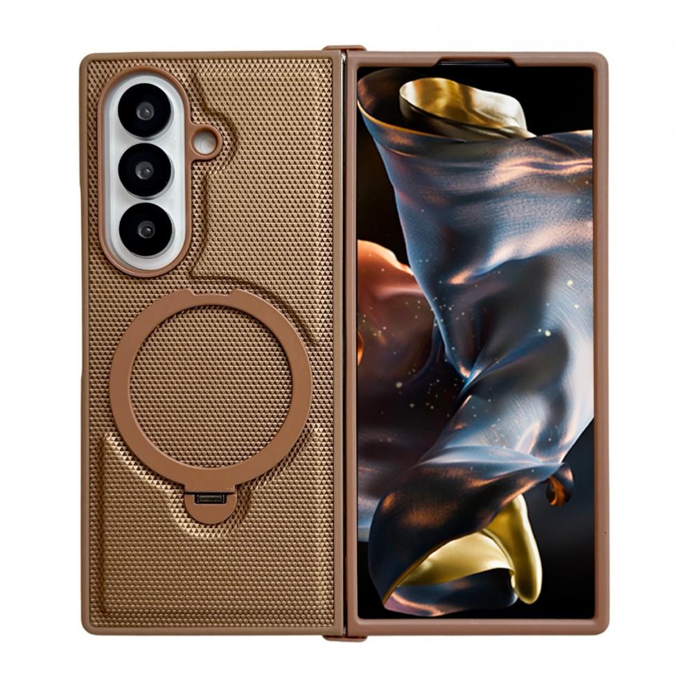 With Holder Phone Case For Samsung Galaxy Z Fold 7 5G Magnetic PC Hard Shell Protective Color Collision Shockproof Back Cover