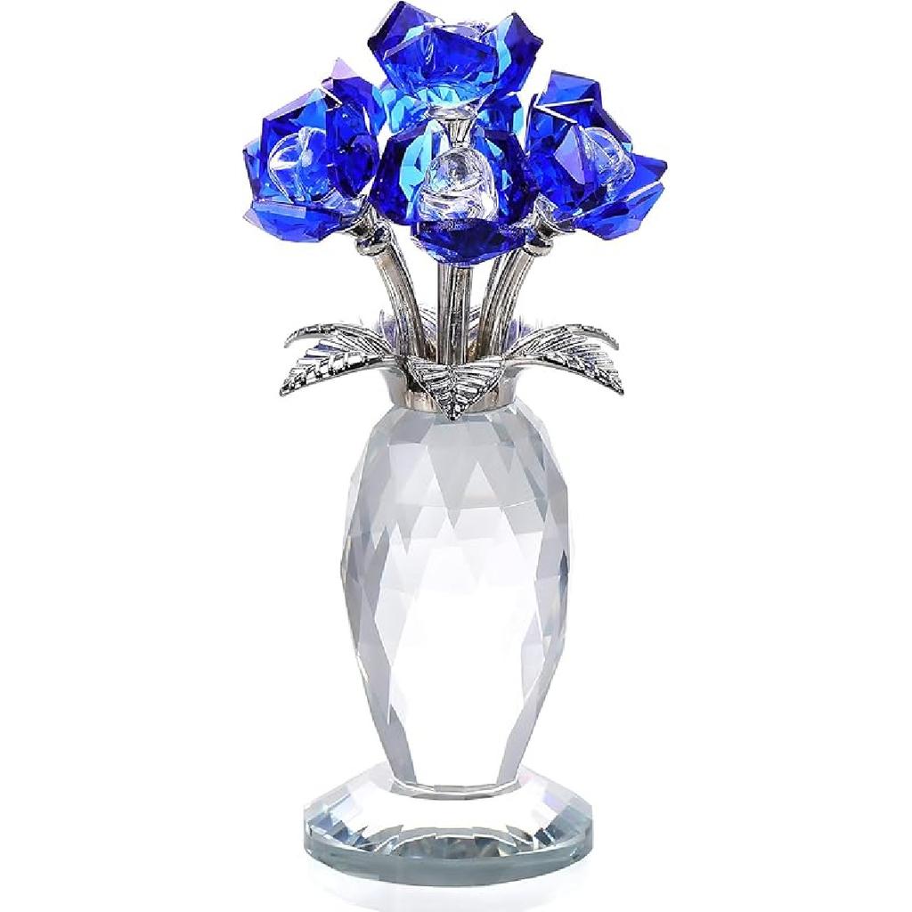 Ornalrist Blue K9 Crystal Forget Me Not Flowers Gifts for Women, Mom, Meaningful Remembrance Gifts, Birthday Gifts for Friend Sister, Glass