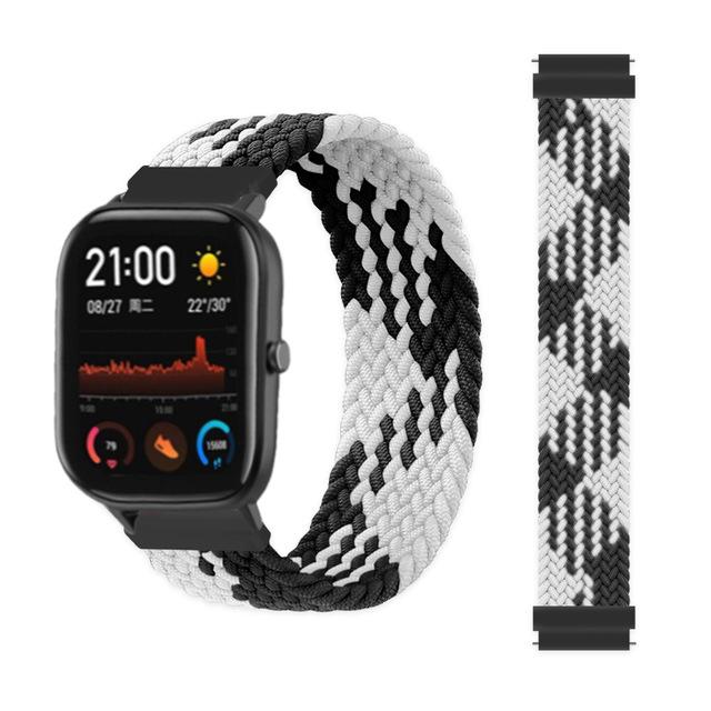 20mm 22mm Uhrenarmbänder für Amazfit GTS/4/3/2/2e/GTS2 Mini/GTR 4/3 pro/GTR2/2e/2 Geflochtenes Solo-Loop-Armband Amazfit bip 6 5 Band