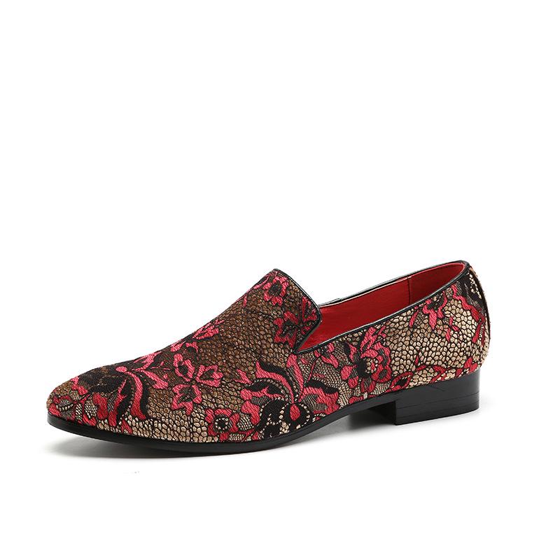 Casual Fashion Flock Men Shoes High Quality Oxfords Business Suit Breathable Work Big Size Flats Formal Dress Shoes Embroidery 2