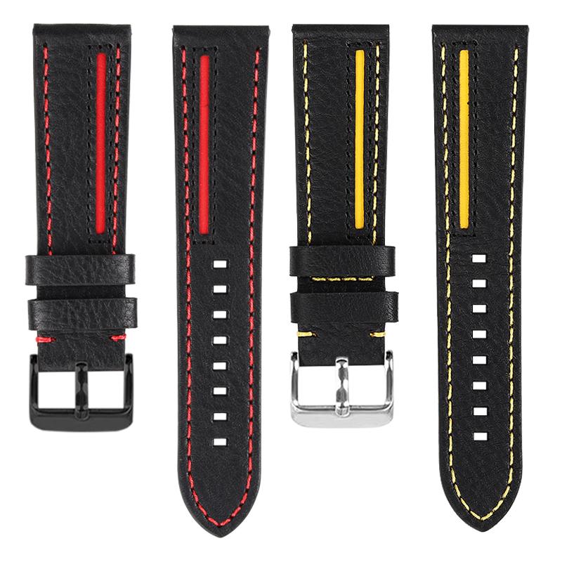 For Casio EDIFICE ECB-900YDB ECB-1000 EFR303/304/S510 EQB-50 Series Watch Band Genuine Leather Cowhide Watch Strap 22MM Bracelet