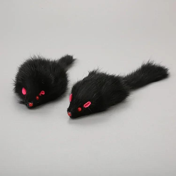 1pc Cat Mice Toys False Mouse Cat Toy Long Tail Mice Soft Real Rabbit Fur Toy for Cats Plush Rat Playing Chew Toy Pet Supplies