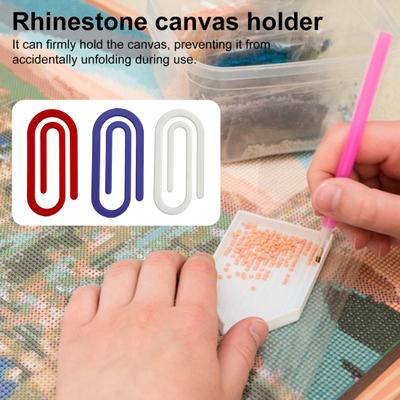 2Pcs Diamond Art Canvas Clips Paperclip Design Clips Canvas Holder Firmly Secures Craft Canvas Flat for Precise Placement DIY Craft Projects