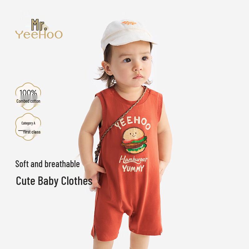 

YEEHOO Baby Boy Summer Striped Cotton Romper 80