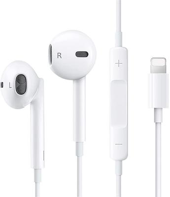 Nowe przewodowe słuchawki douszne Deep z regulacją głośności rozmów, kompatybilne z iPhone [Edycja 2025], Słuchawki douszne, Słuchawki, Bas, Mikrofon, Wsparcie, Sterowanie, Kompaktowe,