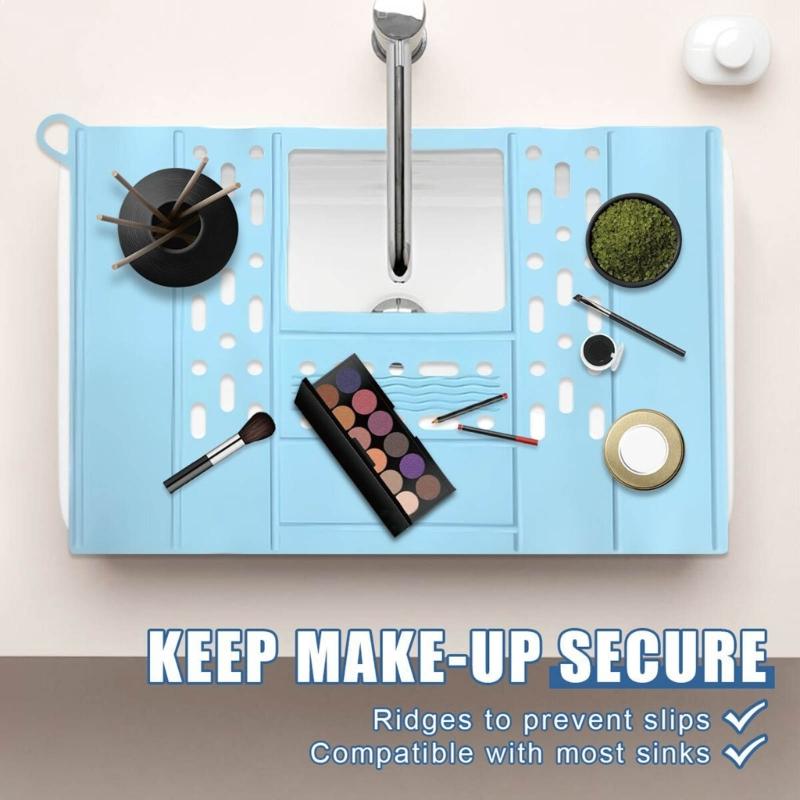 Rutschfester Wasserablauf Multifunktional Faltbare Spülenabdeckung Silikon Spülen Make-up Pad Waschlappen Spülenpad Erweiterte Oberfläche