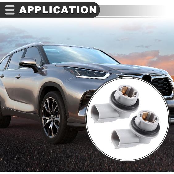 Motoforti Side Marker Light Lamp Bulb Holder, for Honda Civic Sedan Hatchback 2016-2021, Plastic, No.33304-TET-H01, Gray, 2pcs