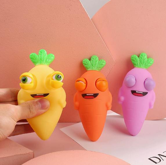 1Pc-Interesting Squinting Carrot Pinch Toy, New Soft And Fluffy Squeeze Toy