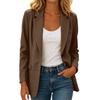 Women's Long Sleeve Button Front Lapel Jacket