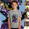 Jojo Jotaro Anime Print Boys Girls Cotton T Shirt Casual Short Sleeve Kids Clothing Soft Breathable Summer Top