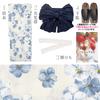 Yukata Heiko Obi Light Transparent Floral Easy to Wear by One Person no Hana FREE (Dita) Women's 5-Piece Set (Sash), Blue, White, Navy, Blue,