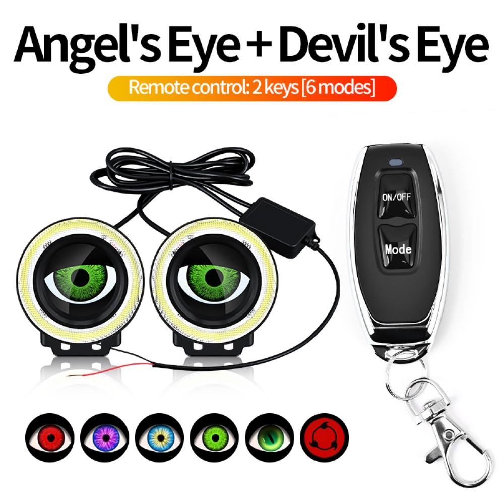 

3.5inch Fog light LED Devil s Eye dynamic display screen Car Driving Lampight angel eye fog lamp Lens LED Daytime Running Light