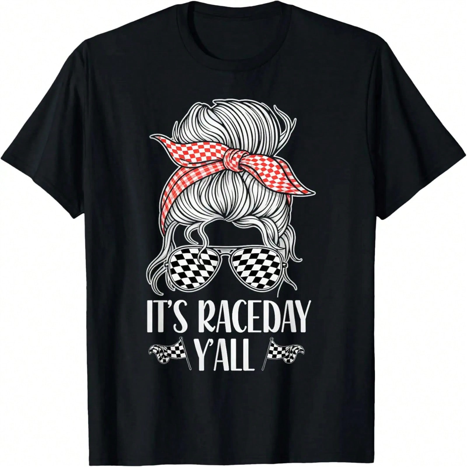 Racing Checkered Flag Dirt Track Racing Race Mom  T-Shirt S разноцветный