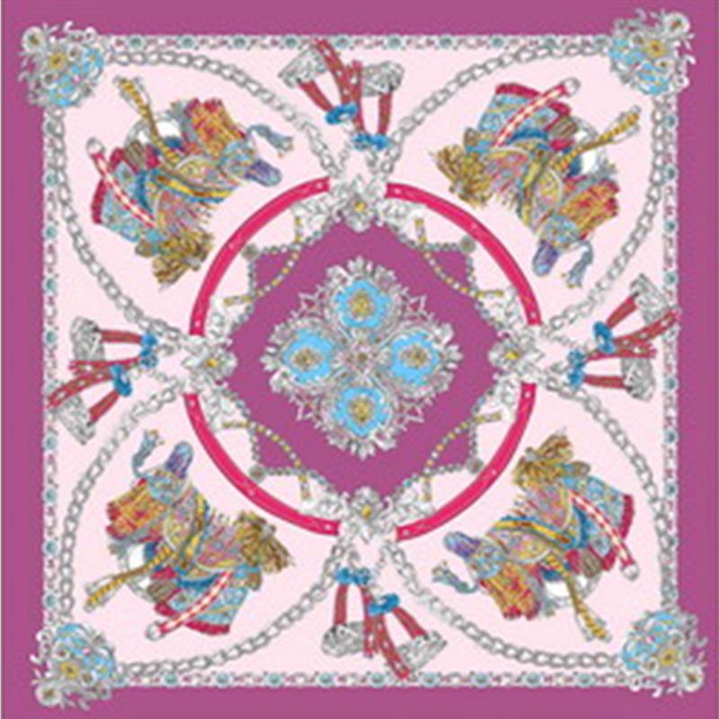 

Высококачественные роскошные шелковые шарфы, повязка на голову, шарфы, шейный шарф для женщин, шелковый шарф с цепочкой, женская декоративная шаль 90*90cm