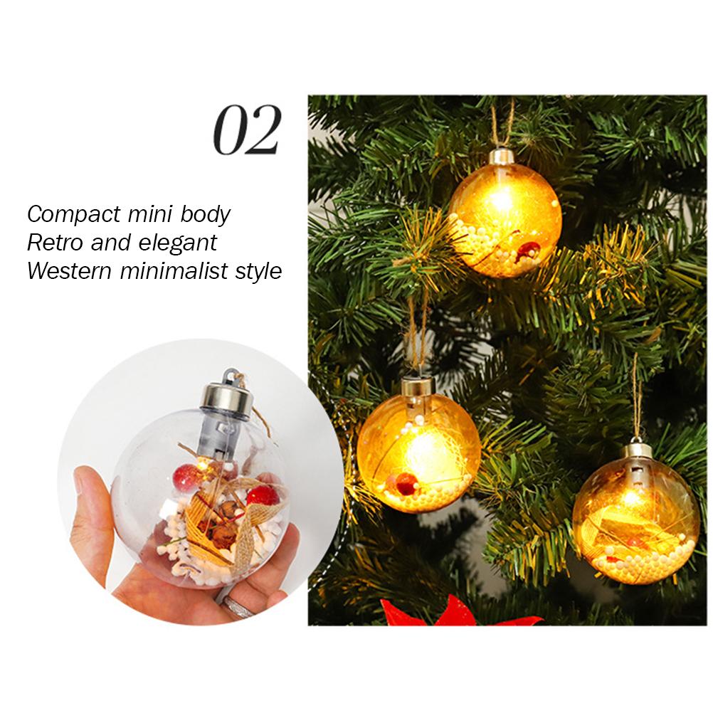 Christmas Baubles Balls with LED Light Hanging Pendant Christmas Tree Ornaments Home Hanging Ornament
