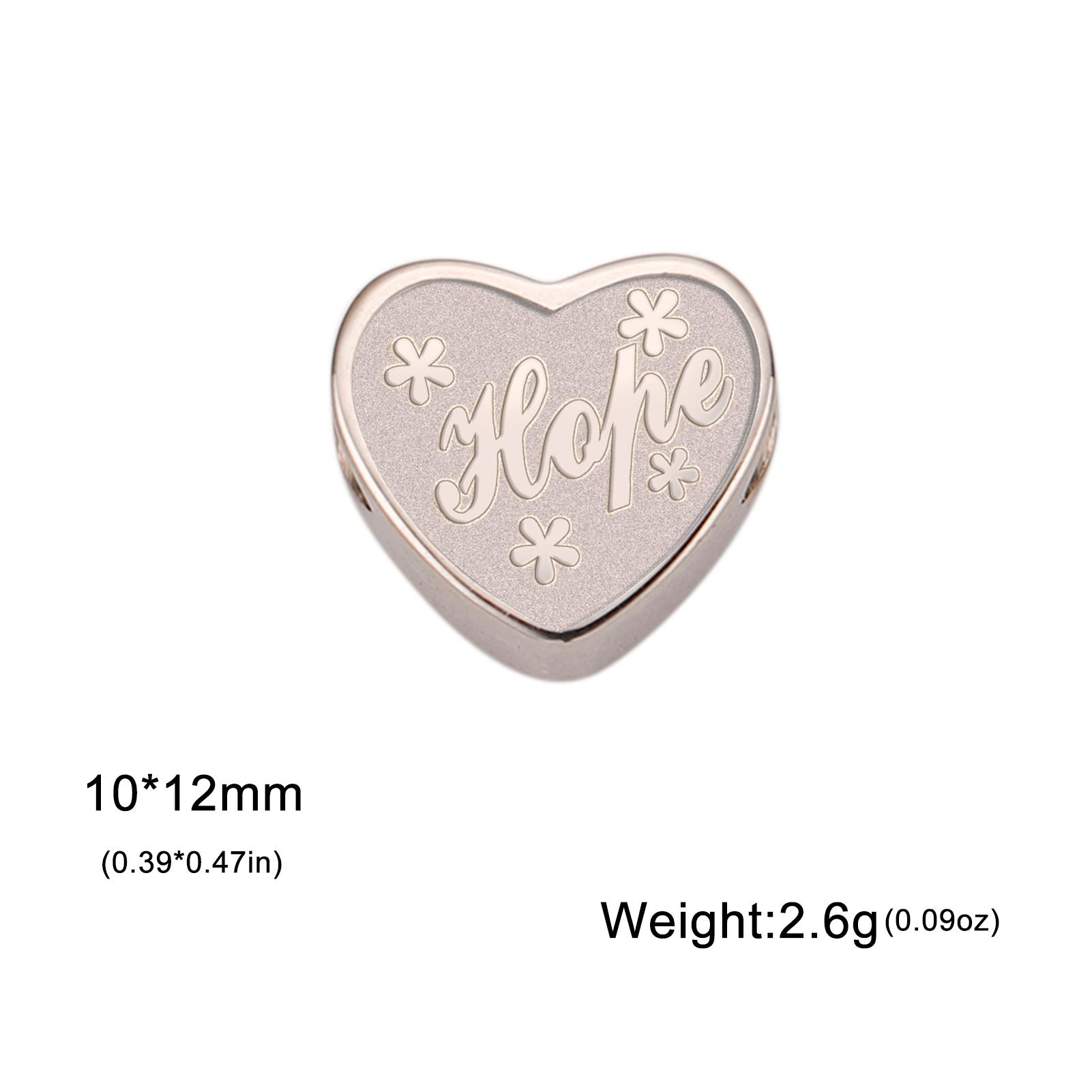 

Teamer Stainless Steel Classic Heart Charms Jewelry Making Good Luck Love Mom Nana Letter Pendant Bracelet DIY No Rust Wholesale