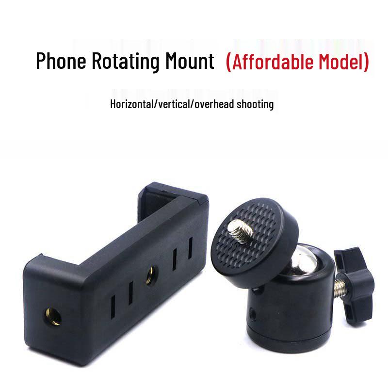 Universal Rotating Mobile Broadcast Tripod Stand with Overhead Shooting Clip