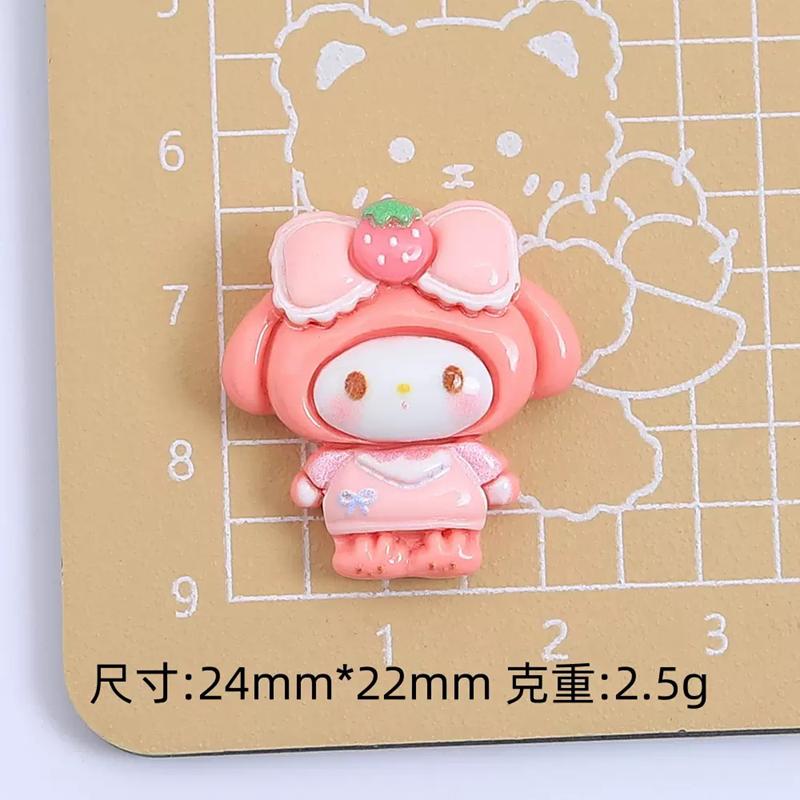 10 Pcs New Kawaii Cartoon Cute Bow Animal Series Resin Scrapbook Diy  Bow Decor Accessories Crafts A141