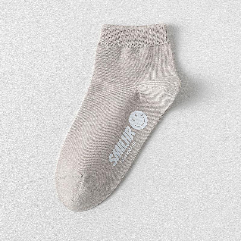Female Spring and Summer Thin Foot Smile Shallow Mouth Breathable Boneless Low Tube Cotton Socks