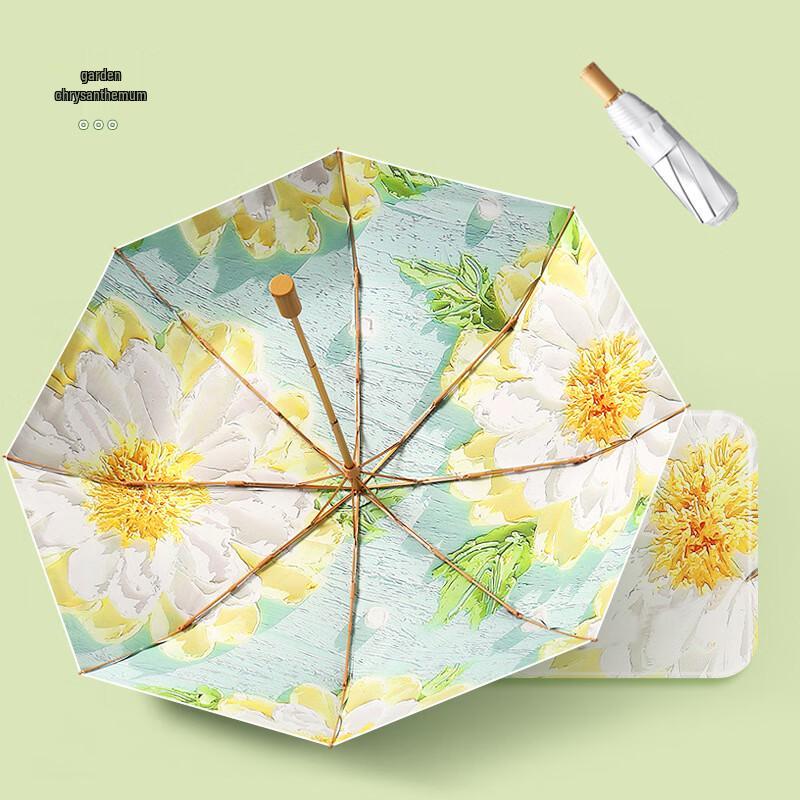 Naiqiao 3-Fold Silver-Coated Manual Sun & Rain Umbrella 21 inch 8k