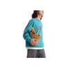Li Ning Víkendová mládež Potisk písmen Kulatý výstřih Pulovr Mikina s dlouhým rukávem Unisex mikina Reef-Blue AWDU785-4