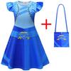 Spot Cartoon Digital Printing Clothing Cosplay Middle And Old Children'S Flying Sleeves Dress + Bag 2637
