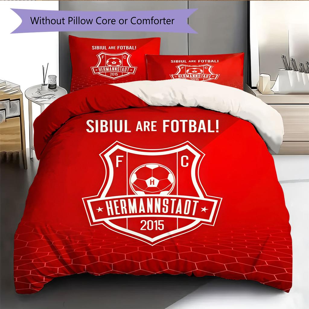 FC Hermannstadt Bedding Quilt Set Quilt Cover Pillowcase Home Decoration Birthday Gift (1 * duvet cover + 2 * pillowcase, without core)