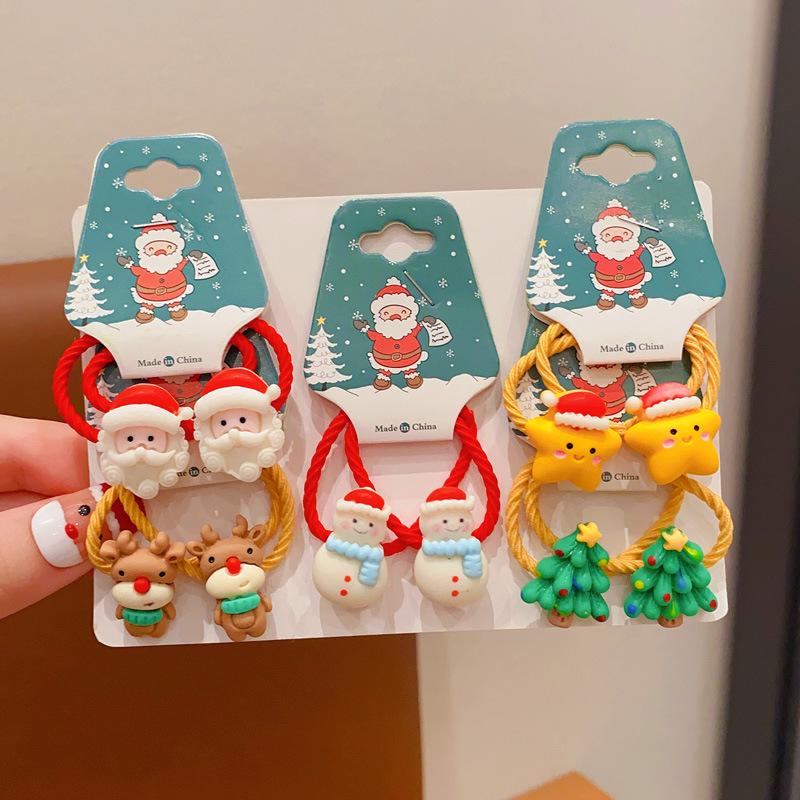 

Santa Claus & Reindeer Christmas Hair Tie for Kids - Gentle, Cute, and Festive