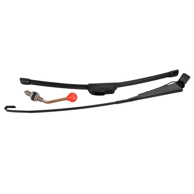 UTV Manual Hand Operated Windshield Wiper Rubber Blade Universal Replacement Set Black