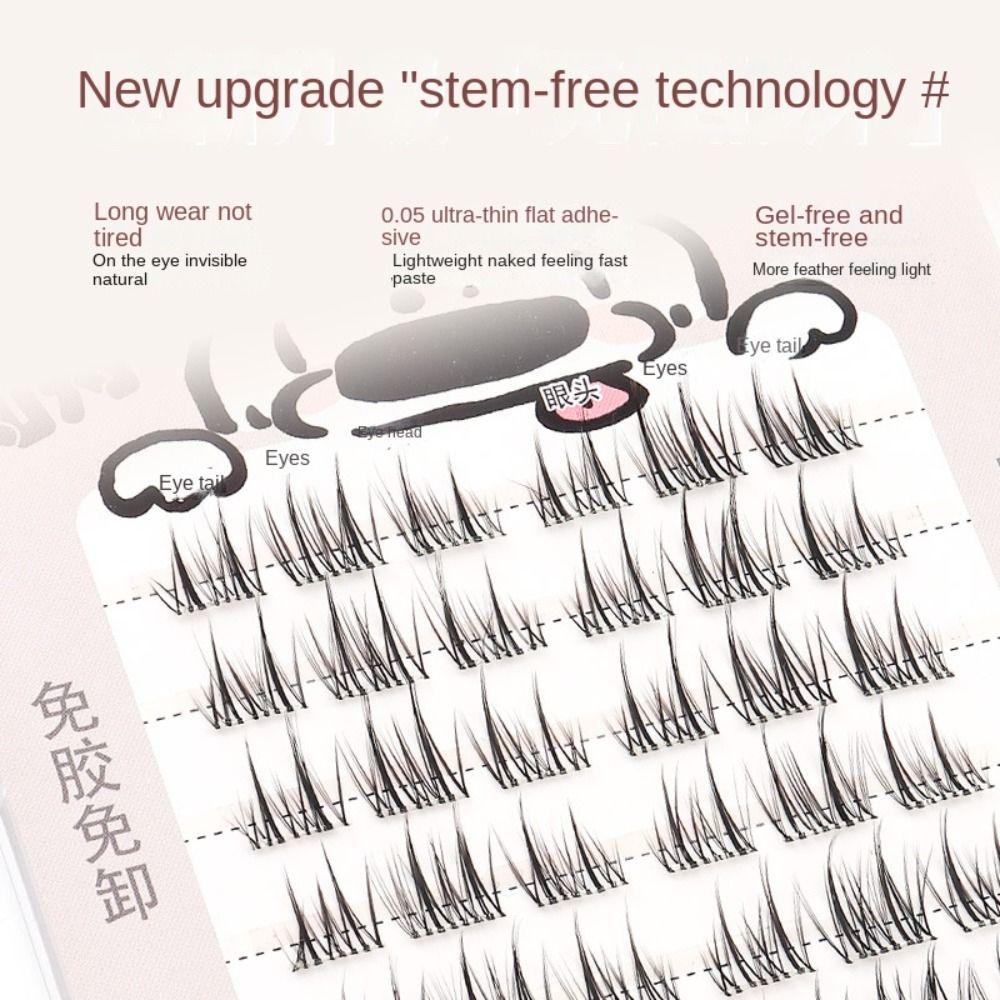 With Jelly Glue Strips Manga Lashes No Stem No Glue 3D False Eyelashes  Party Supplies