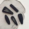Versatile Black & White Polka Dot Triangle Hair Clip for Side Bangs & Forehead