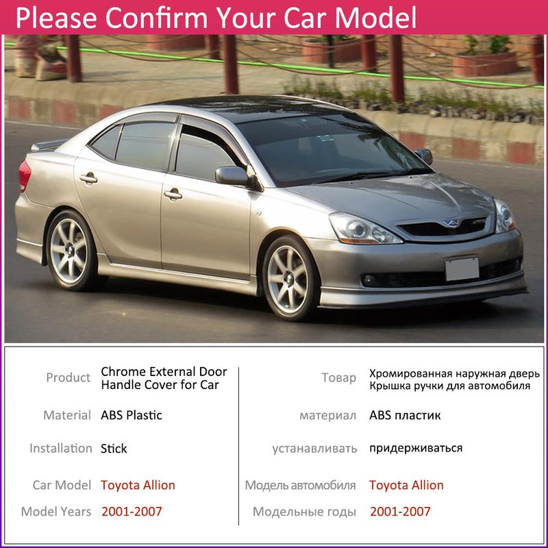 for Toyota Allion Premio T240 2001~2007 Chrome Door Handle Cover Car Accessories Stickers Trim Set 2002 2003 2004 2005 2006