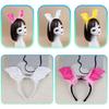 1/3/4pcs Pig Costumes Accessories with Pig Ears Headband,Bowtie,Gloves,Tail,Tutu Skirt Halloween Animal Dress Up Set