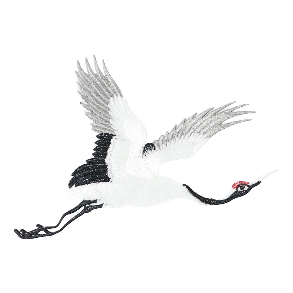 Kleidung Kraniche Kleider Aufkleber Stickerei Bestickte Applikation Aufnäher Kleidung Dekoration