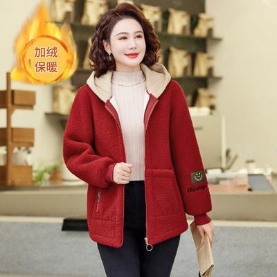 Winter Granular Jacket Velvet Padded Jacket New Thickened Padded Jacket Medium and Old Lamb Wool Warm Padded Jacket